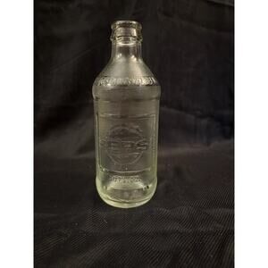 Vintage PEPSI COLA 10fl oz Textured Embossed Clear Glass Soda Bottle Prop